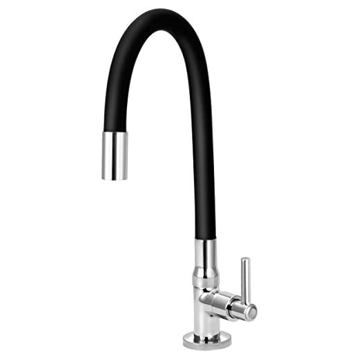Torneira Gourmet Flexível Para Cozinha Mesa Preta 1/4 de Volta C51