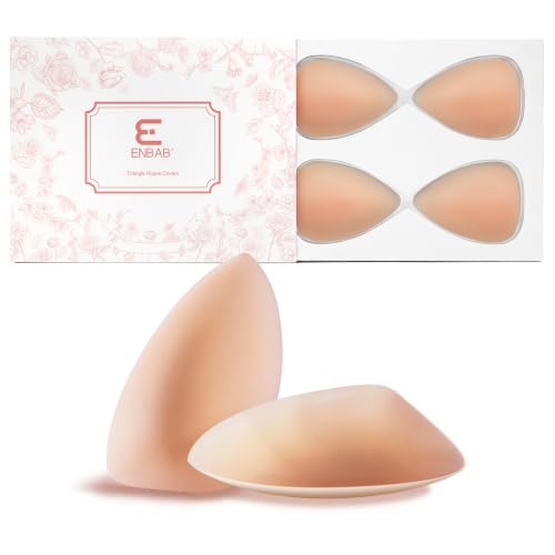 Image of ENBAB Nipple Covers for Women, 6 Pairs Seamless No-Show Pasties, Sticky Bra