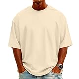 Camisetas Lisas, Crossfit Cuello Redondo Basicas Hombre Tops, Verano Gym Manga Corta Running Gimnasio Poliester Algodon Lisas Tecnicas Trabajo Elegante Camiseta Algodon Hombre, M