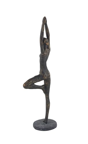 Escultura decorativa de yoga en polystone con acabado en latón miniatura 6