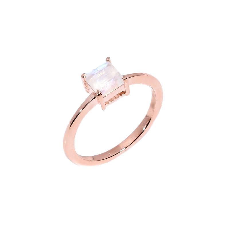Bague pierre de lune arc-en-ciel en argent 925, bijou de guérison spirituelle