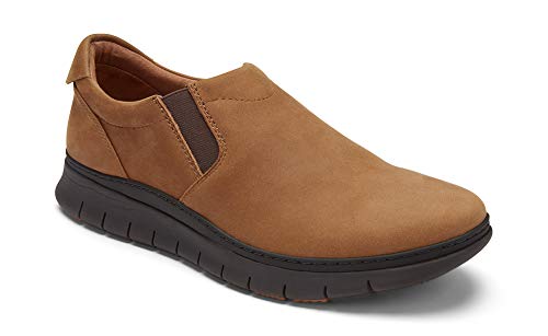Vionic Men's Khai Casual Slip On Shoe - Men's Walking Shoes with Concealed Orthotic Arch Support Toffee Nubuck 12 Medium US