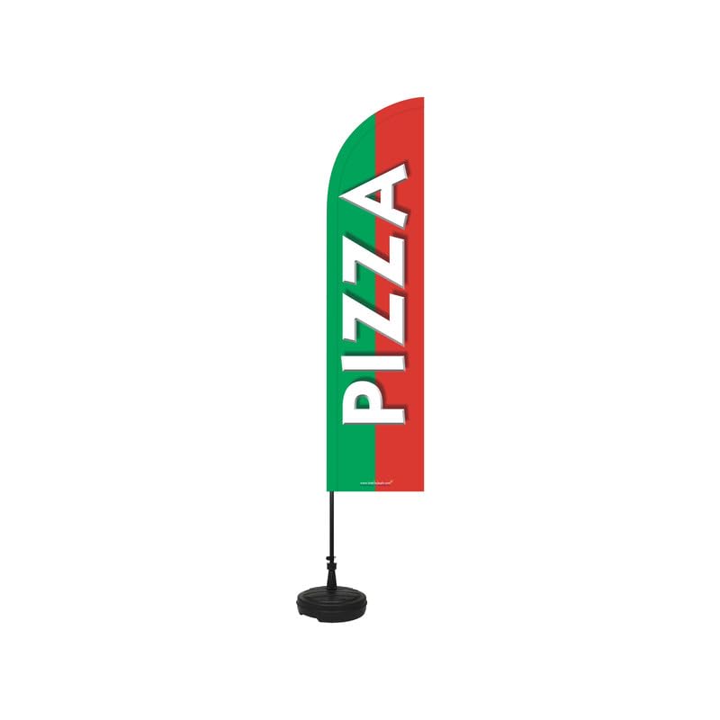 Drapeau PIZZA complet 255 cm pour attirer les passants devant votre food-truck