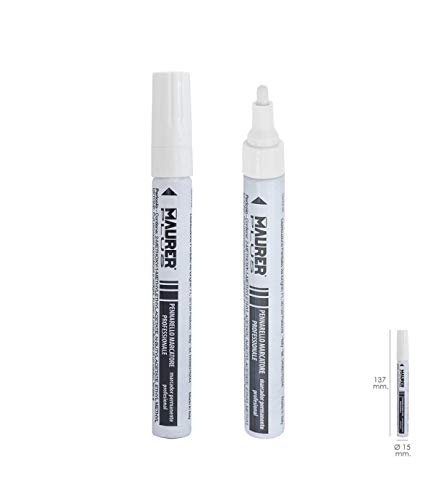 MAURER 2342600 Rotulador Marcador Obra Profesional Pintura Permanente Blanco, Multicolor