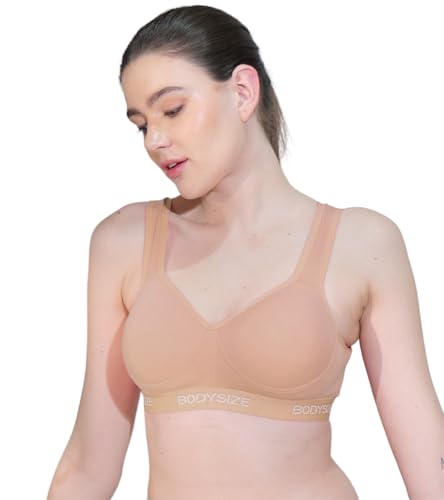 Image of BODYSIZE Women's Everyday Wear Wire Free Padded Sports Bra SF-28 (Heavily Padded, Gym, Yoga Bra) | Everyday Wear, Sweat Absorbent, Soft Cotton Fabric for Ultimate Comfort (B Cup)