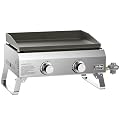ONLYFIRE GRILLS Tabletop Gas Griddle, 2-Burner Propane Gas Flat Top Griddle, Portable Gas Stove for Outdoor Patio BBQ Camping Tailgating RV, Stainless Steel, GS319V