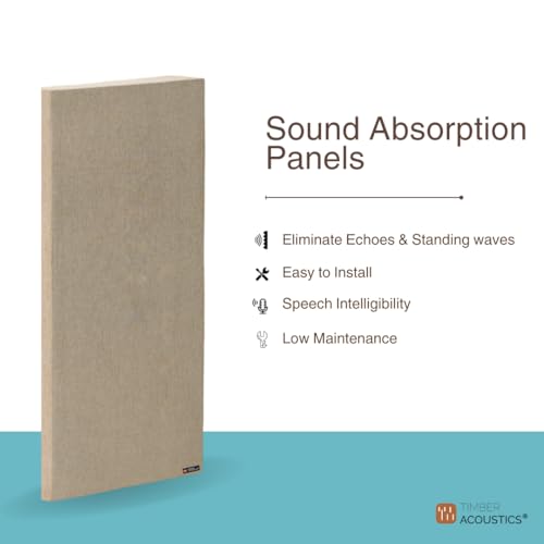 Image of Timber Acoustics | Sound Absorption Panels | Sound proofing for Room| Rockwool | Pine-wood | Room Acoustics & Soundproofing | Noise Absorber for Home | 2' x 4' x 1 inch [SET OF 4] NRC > 0.90 (Camel)