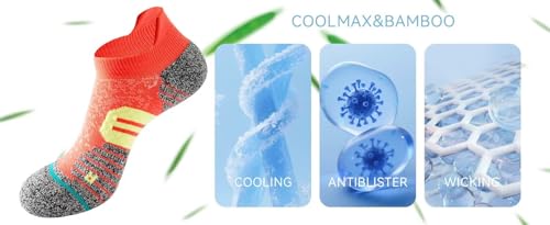 Coolmax Compression Running No Show Ankle Sock AntiBlister Athletic Cushioned Support gym Socks3