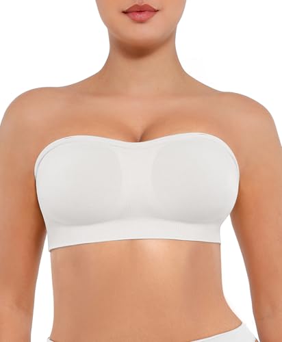 Image of FeelinGirl Strapless Bra for Women Seamless Wireless Bralette - Strapless Support, Adjustable & Padded, Full Coverage
