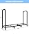 Tikimilor 4ft Firewood Rack Holder with Cover, Adjustable Heavy Duty Fire Log Stacker Stand for Fireplace, Outdoor Indoor Metal Wood Pile Storage Organizer, Patio Logs Stand tool, Black