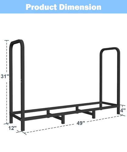 Tikimilor 4Ft Firewood Rack Holder With Cover thumb #4