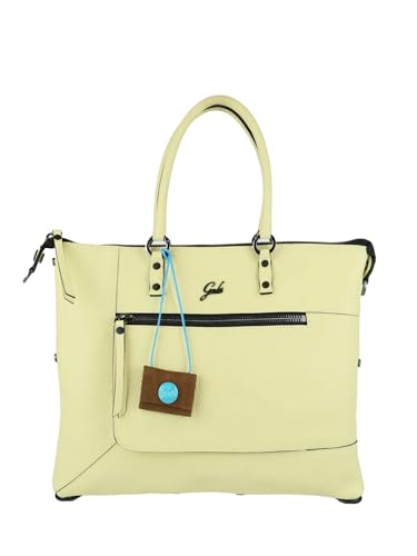 Sac plat Gabs Genea Canarino M en cuir jaune italien