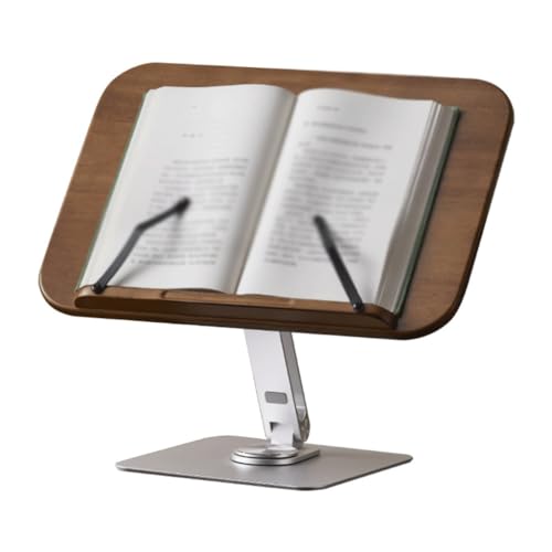 Support de lecture rotatif en bois pour soulager le cou au bureau