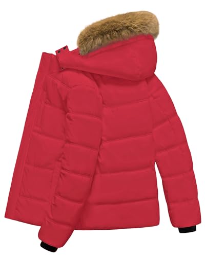 Image of Men's Puffer Jacket Winter Coat Puffy Parka with Fur Hood Waterproof & Windproof Shell Fleece lining 4 Pockets