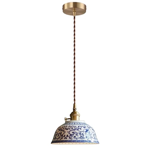 Suspension vintage en céramique blanche luminaire de plafond pour cuisine