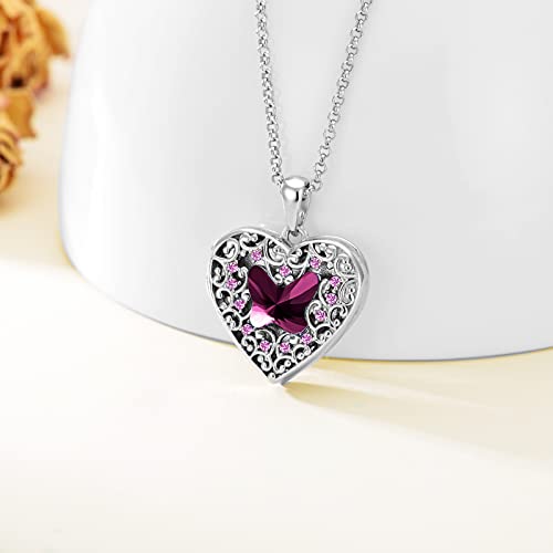 Dorunmo Christmas Jewelry Gifts Butterfly Locket Necklace That Holds Pictures 925 Sterling Silver Heart Locket Personalized Custom Photo Pendant Necklace Jewelry Birthday Gifts For Women Girlfriend Girls #TOP1