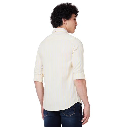 Image of Spykar Men's Regular Fit N /A Full Sleeve Striped Casual Shirts