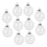 LIFKOME 10 Unidades Bolas de Navidad Pendientes para Árbol con Tapa Plateada Decoración DIY para Colgar Fiesta Navideña Adornos Navideños para Hogar y Eventos