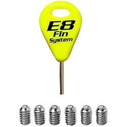 Perchero Quillas Surf E8 FIN SYSTEM - Pack de 1 Llave de Aleta de la Tabla de Surf y 6 Tornillos de Aleta de Acero Inoxidable - Accesorios Tabla Surf - Llaves reemplazo para Quilla - Tecla de Aleta de Surf - Amarillo