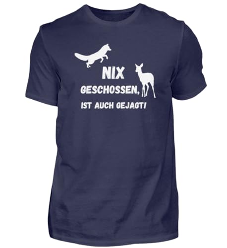 T-shirt homme chasseur chevreuil renard de qualité supérieure marine L