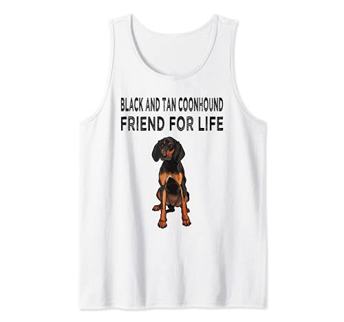 Black and Tan Coonhound Friend For Life Dog Friendship Tank Top, White