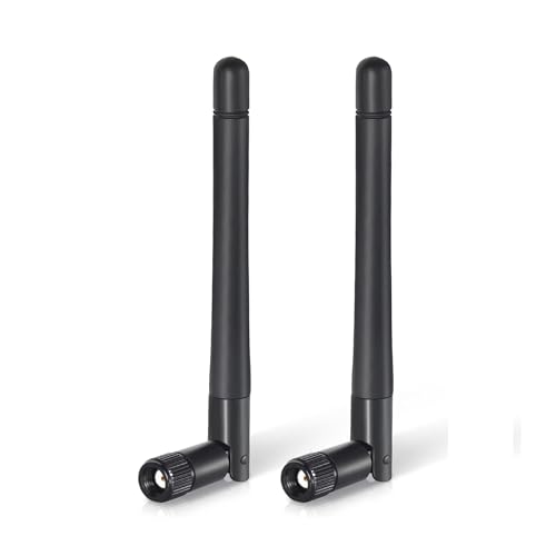 Antenne Wi-Fi dual band RP-SMA mâle 3dBi 2.4/5GHz pour caméra et routeur sans fil - Lot de 2