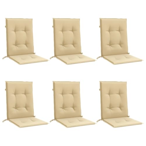 vidaXL Niedriglehner Auflagen 6 STK., Polster Kissen für Gartenmöbel, Stuhlauflage Sitzauflage für Gartenstuhl, Gartenstuhlauflagen, Melange Beige 100x50x4cm Stoff