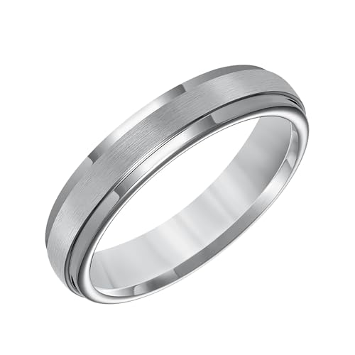 Alliance en carbure de tungstène gris de 5mm pour homme à coupe confortable