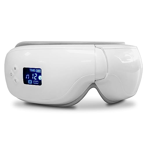 Masque Massage Yeux Avec Chaleur Et Bluetooth - Masseur Oculaire Sans Fil Avec Télécommande - Neuf