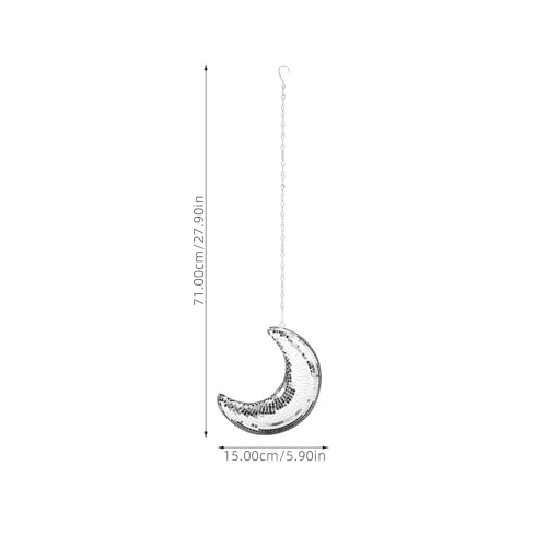 Bola espejada en forma de luna para decoración de fiestas, bodas, cumpleaños y eventos disco — plateada, reutilizable y fácil de colgar miniatura 5