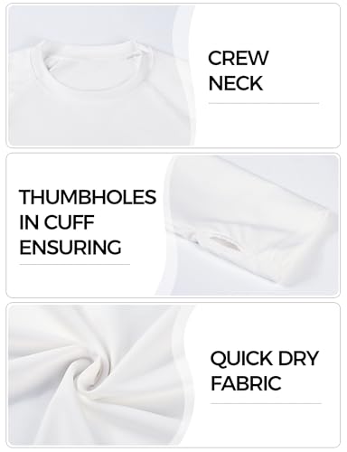 Rash Guard for Women UPF50+ Sun Shirt, Long Sleeve UV Protection Shirts Women Quick Dry Workout Shirts Hiking Swimming Tops(Small, White)4