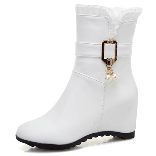 Bottes de cheville compensées stables et confortables avec bout rond élégant