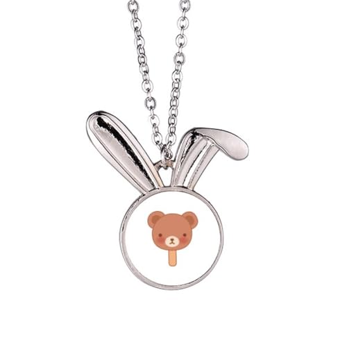 Collier ours et glace aux finitions soignées motif lapin