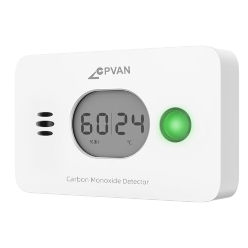 CPVAN Kohlenmonoxid Melder, 10 Jahre CO Warnmelder 3 in 1 mit Austauschbarer Batterie,CO-Detektor mit Temperatur & Luftfeuchtigkeit,Europäische Norm EN50291 CPVAN Kohlenmonoxid Melder, 10 Jahre CO Warnmelder 3 in 1 mit Austauschbarer Batterie,CO-Detektor mit Temperatur & Luftfeuchtigkeit,Europäische Norm EN50291