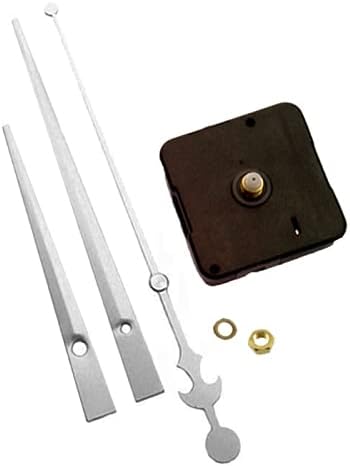 Dhorcas (#03S) Kit de movimiento de reloj de cuarzo para reemplazo, motor roscado de 316 pulgadas y manecillas largas plateadas de 6 pulgadas (motor