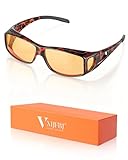 Gafas Visión Nocturna para Conducir – Polarizadas Hombre Mujer con Lentes Amarillas Antirreflejo, Gafas Conducir Noche para Coche, Moto, Ciclismo y Pesca (Carey)