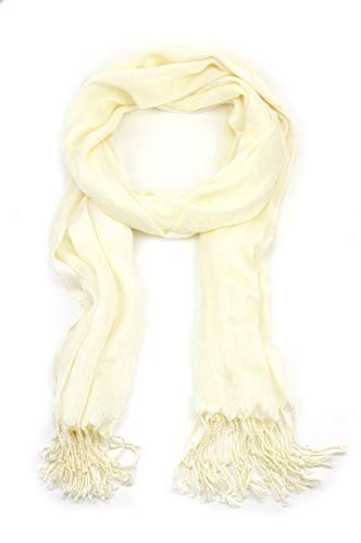 NYFASHION101 Women's Soft Lightweight Solid Color Scarf with Frayed Ends