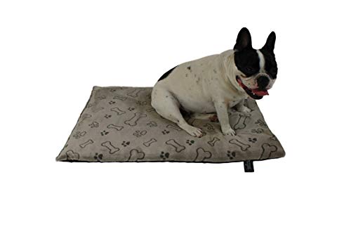 HS-Hundebett Pfote Champagner 65 x 95cm rutschfeste Hundedecke in 6 Größen I Qualität Made in Germany I waschbar bei 40° I weiche Kuscheldecke mit 4 cm Polster-Füllung Cover