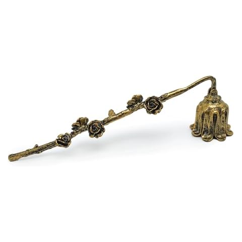 AIM & GGKK Candle Snuffer, Candle Snuffer Extinguisher with Long Handle,Retro Style Wick Flame Snuffer for Putting Out Candle Flame Safely,Floral Candle Snuffers Accessory for Candle Lovers Cover