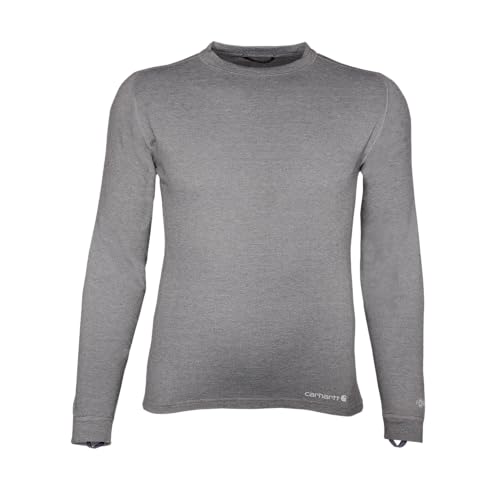 Image of Carhartt Men's Force Heavyweight Heathered Knit Base Layer Crewneck Top