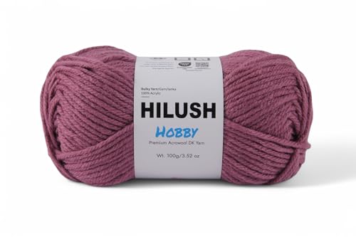 Image of Hobby,Wool Yarn Dk Acrylic Hand Knitting Yarn Ball (100G /1 Ball),Suitable For Craft Amigurumi Shade 001 (Onion Peel), Pink