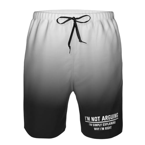 I'm Not Arguing I'm Right Men's Casual Board Shorts Swim Trunks Swimwear Bathing Suits,4