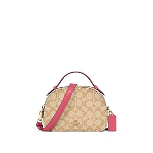 Coach-Serena-Satchel-In-Signature-Cross-body COACH Women's Serena Satchel in Crossgrain Leather (Light Khaki Confetti Pink)
