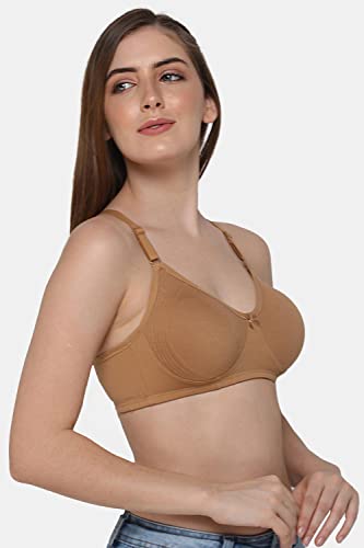 Image of INTIMACY LINGERIE Women's Cotton Brassiere | Non-Padded | Non-Wired | Full Coverage | Shaper Panel with Side Support Regular Bra | 1 Piece | (Def C P)