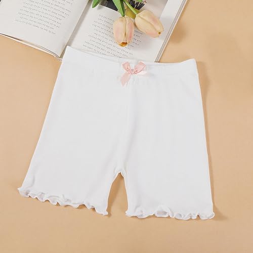 Girls Cartwheel Shorts Ruffle Trim Athletic Biker Shorts Teen Kids Plain Short Leggings Stretch Underwear Yoga Leggings3