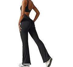 YEOREO Women Sleeveless Flare Jumpsuits Sexy Backless Gym