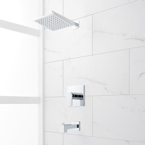 Signature Hardware 953890 Hibiscus Pressure Balanced Shower System with Shower Head, Tub Spout, Shower Arm, and Valve Trim - Chrome