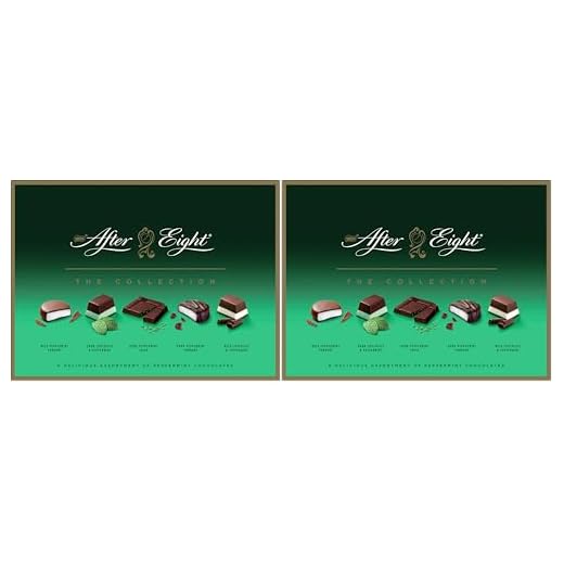 Nestlé AFTER EIGHT The Collection, Pfefferminzpralinenmischung mit dunkler Schokolade und Milchschokolade, raffiniertes Schokoladengeschenk für Genießer, 2er Pack (1x199g)