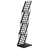 HDYZJQ 4-Tiered Metal Magazine Floor Stand Portable, Pop Up Display Rack for Trade Show/Backdrop/Booth, Flyer Brochure Holder, Catalog Literature Racks(Black)