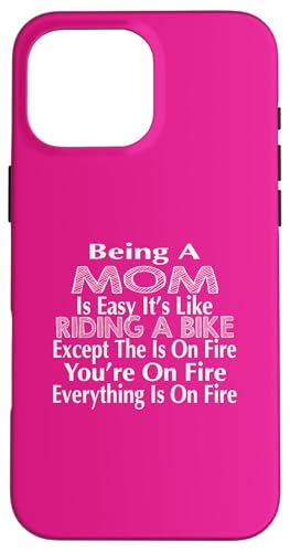 Being Mom is Like Ride a Bike �ʔ������p �X�}�z�P�[�X iPhone 16 Pro Max �p